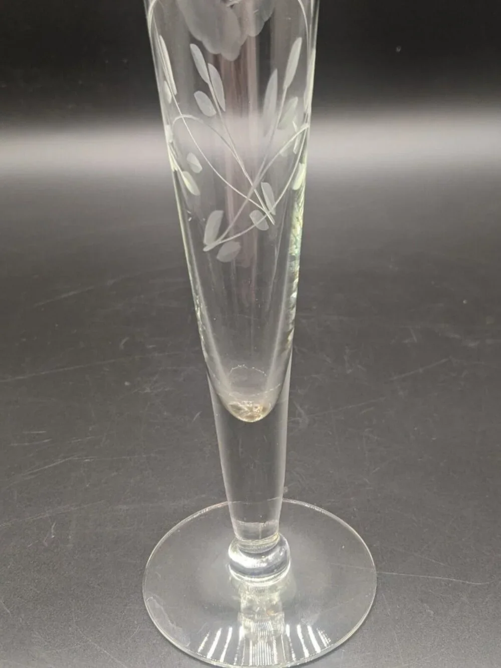 Vtg Princess House Heritage Bud Vase Set of 2 Handblown Crystal Floral Etched